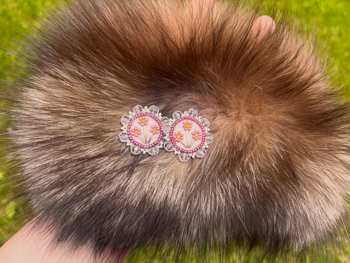 Pink quilled Earrings